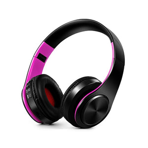 Colorful Bluetooth Headphones / White-pink