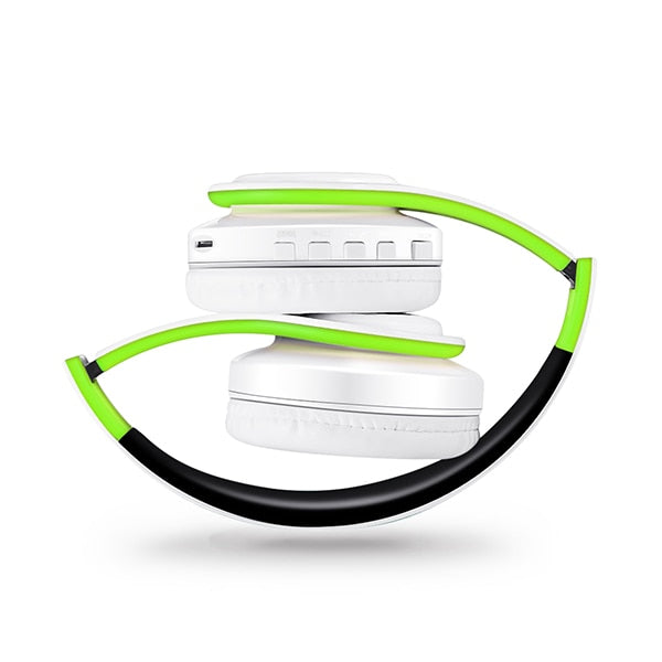 Colorful Bluetooth Headphones / White-green